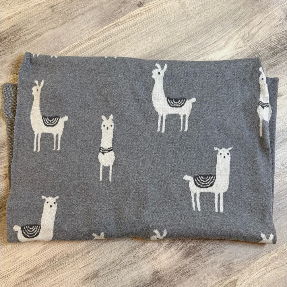 Gray Llama‎ Print Kids Blanket